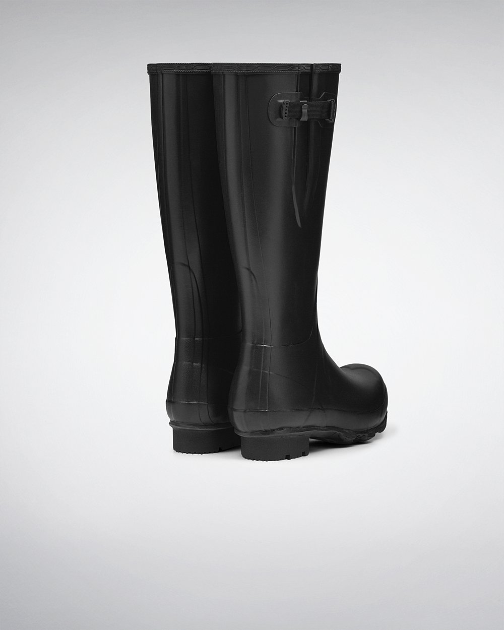 Men Hunter Norris Field Side Adjustable | Tall Rain Boots Black | NZ-56891-DRUW